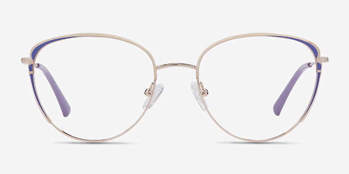 Scala Gold Purple Métal Montures de lunettes de vue d'EyeBuyDirect