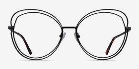 Stardust Matte Black Métal Montures de lunettes de vue d'EyeBuyDirect, Vue de Face