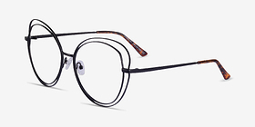 Stardust Matte Black Métal Montures de lunettes de vue d'EyeBuyDirect, Vue d'Angle