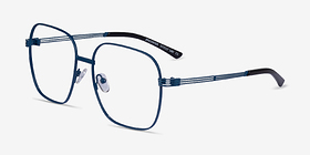 Epicenter Bleu Métal Montures de lunettes de vue d'EyeBuyDirect, Vue d'Angle