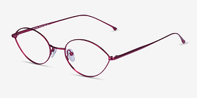 Aperture Clear Purple Métal Montures de lunettes de vue d'EyeBuyDirect, Vue d'Angle