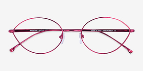 Aperture Clear Purple Métal Montures de lunettes de vue d'EyeBuyDirect, Vue Rapprochée