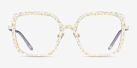 Althea Yellow Floral Métal Montures de lunettes de vue d'EyeBuyDirect, Vue de Face
