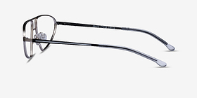 Proto Silver Black Métal Montures de lunettes de vue d'EyeBuyDirect, Vue de Côté