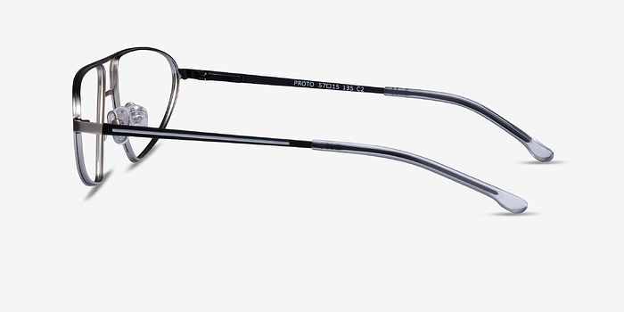 Proto Silver Black Métal Montures de lunettes de vue d'EyeBuyDirect