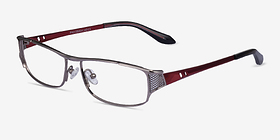 Pro Gunmetal Black Red Métal Montures de lunettes de vue d'EyeBuyDirect, Vue d'Angle