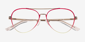 Sparkle Gradient Red Métal Montures de lunettes de vue d'EyeBuyDirect, Vue Rapprochée