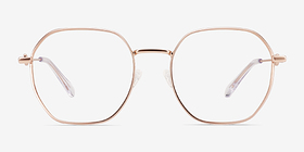 Aiko Matte Rose Gold Métal Montures de lunettes de vue d'EyeBuyDirect, Vue de Face