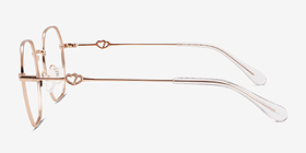 Aiko Matte Rose Gold Métal Montures de lunettes de vue d'EyeBuyDirect, Vue de Côté