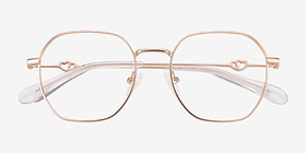 Aiko Matte Rose Gold Métal Montures de lunettes de vue d'EyeBuyDirect, Vue Rapprochée