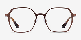 Turbo Matte Brown Aluminium-alloy Montures de lunettes de vue d'EyeBuyDirect, Vue de Face