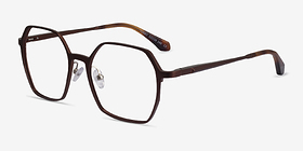 Turbo Matte Brown Aluminium-alloy Montures de lunettes de vue d'EyeBuyDirect, Vue d'Angle