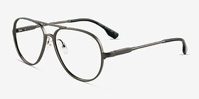 Torque Matte Gunmetal Aluminium-alloy Montures de lunettes de vue d'EyeBuyDirect, Vue d'Angle