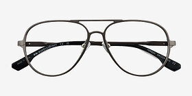 Torque Matte Gunmetal Aluminium-alloy Montures de lunettes de vue d'EyeBuyDirect, Vue Rapprochée