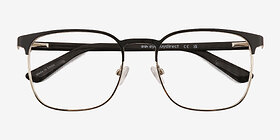 Whir Black Silver Métal Montures de lunettes de vue d'EyeBuyDirect, Vue Rapprochée