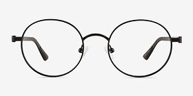 Turn Matte Black Métal Montures de lunettes de vue d'EyeBuyDirect, Vue de Face