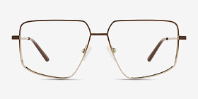 Wyatt Gradient Matte Brown Métal Montures de lunettes de vue d'EyeBuyDirect, Vue de Face