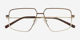 Wyatt Gradient Matte Brown Métal Montures de lunettes de vue d'EyeBuyDirect, Vue Rapprochée