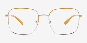 Adley Gradient Yellow Silver Métal Montures de lunettes de vue d'EyeBuyDirect, Vue de Face