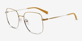 Adley Gradient Yellow Silver Métal Montures de lunettes de vue d'EyeBuyDirect, Vue d'Angle