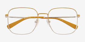 Adley Gradient Yellow Silver Métal Montures de lunettes de vue d'EyeBuyDirect, Vue Rapprochée