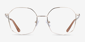 Redford Doré Métal Montures de lunettes de vue d'EyeBuyDirect, Vue de Face