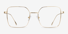 Durnan Doré Métal Montures de lunettes de vue d'EyeBuyDirect, Vue de Face