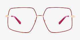 Rune Rouge Métal Montures de lunettes de vue d'EyeBuyDirect, Vue de Face