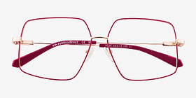 Rune Rouge Métal Montures de lunettes de vue d'EyeBuyDirect, Vue Rapprochée