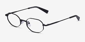 Trailblazer Noir Métal Montures de lunettes de vue d'EyeBuyDirect, Vue d'Angle