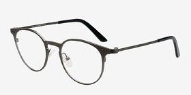 Thin Line Gunmetal Métal Montures de lunettes de vue d'EyeBuyDirect, Vue d'Angle