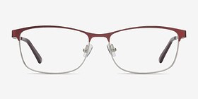 Ashlyn Rouge Métal Montures de lunettes de vue d'EyeBuyDirect, Vue de Face