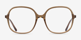 Winefred Brun Plastique Montures de lunettes de vue d'EyeBuyDirect, Vue de Face