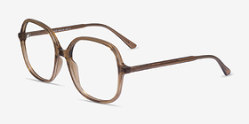 Winefred Brun Plastique Montures de lunettes de vue d'EyeBuyDirect, Vue d'Angle