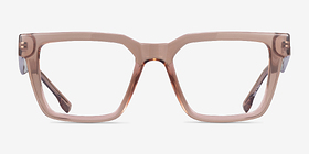 Barclay Brun Plastique Montures de lunettes de vue d'EyeBuyDirect, Vue de Face