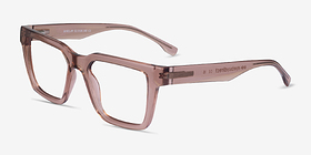 Barclay Brun Plastique Montures de lunettes de vue d'EyeBuyDirect, Vue d'Angle