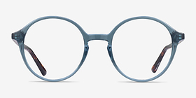 Malkin Bleu Plastique Montures de lunettes de vue d'EyeBuyDirect, Vue de Face