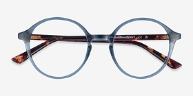 Malkin Bleu Plastique Montures de lunettes de vue d'EyeBuyDirect, Vue Rapprochée