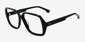Gunter Noir Acétate Montures de lunettes de vue d'EyeBuyDirect, Vue d'Angle