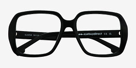 Gunter Noir Acétate Montures de lunettes de vue d'EyeBuyDirect, Vue Rapprochée