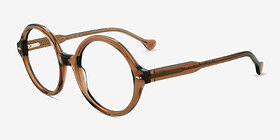 Ashford Brun Acétate Montures de lunettes de vue d'EyeBuyDirect, Vue d'Angle