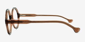 Ashford Brun Acétate Montures de lunettes de vue d'EyeBuyDirect, Vue de Côté