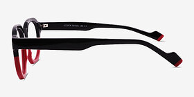 Vesper Black Red Acétate Montures de lunettes de vue d'EyeBuyDirect, Vue de Côté