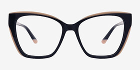 Elix Bleu marine  Acétate Montures de lunettes de vue d'EyeBuyDirect, Vue de Face