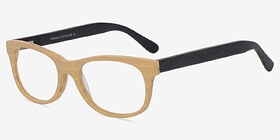 Panama Boisée Acétate Montures de lunettes de vue d'EyeBuyDirect, Vue d'Angle