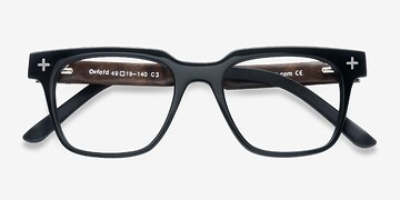 Black Oxford -  Fashion Mixed Wood Eyeglasses