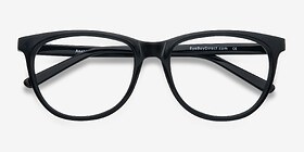 Anahi Noir Acétate Montures de lunettes de vue d'EyeBuyDirect, Vue Rapprochée