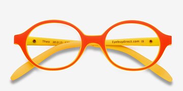 Orange/Yellow Theo -  Coloré Plastique Lunettes de vue