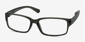 Apollo Matte Gray Plastique Montures de lunettes de vue d'EyeBuyDirect, Vue d'Angle