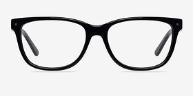 Allure Noir Acétate Montures de lunettes de vue d'EyeBuyDirect, Vue de Face